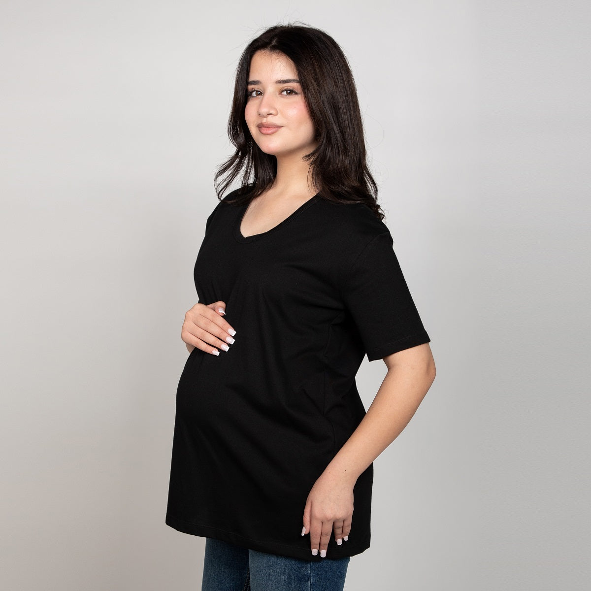 Black Meeza Maternity T-Shirt