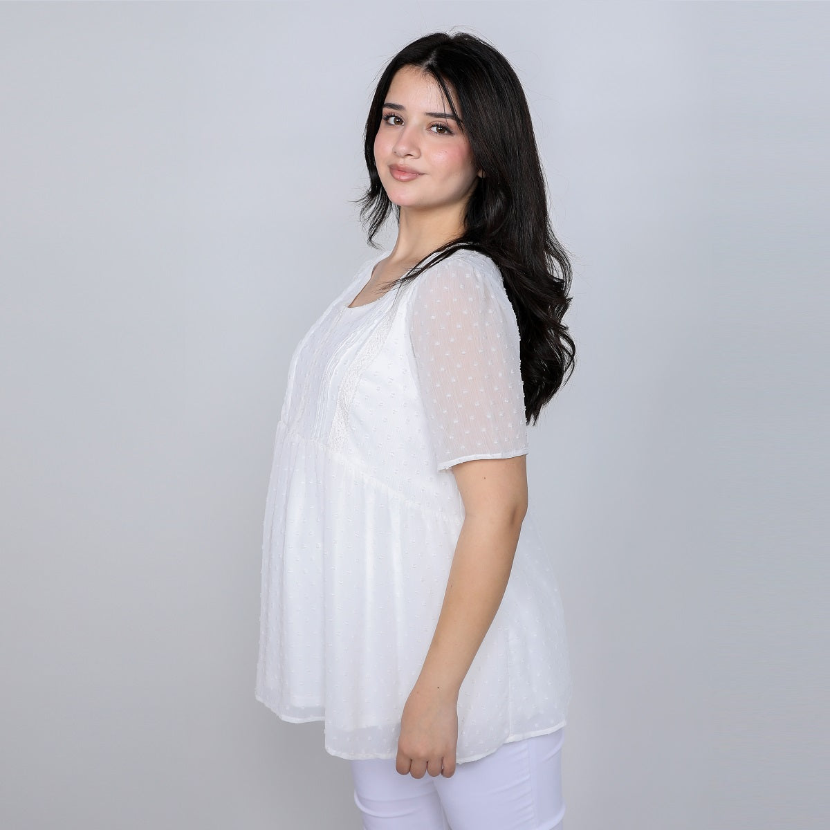 White Plumetti Nursing Top