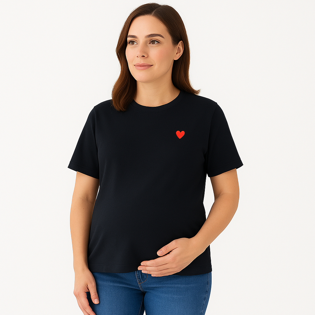 MamaHeart Black Short Sleeve Tee
