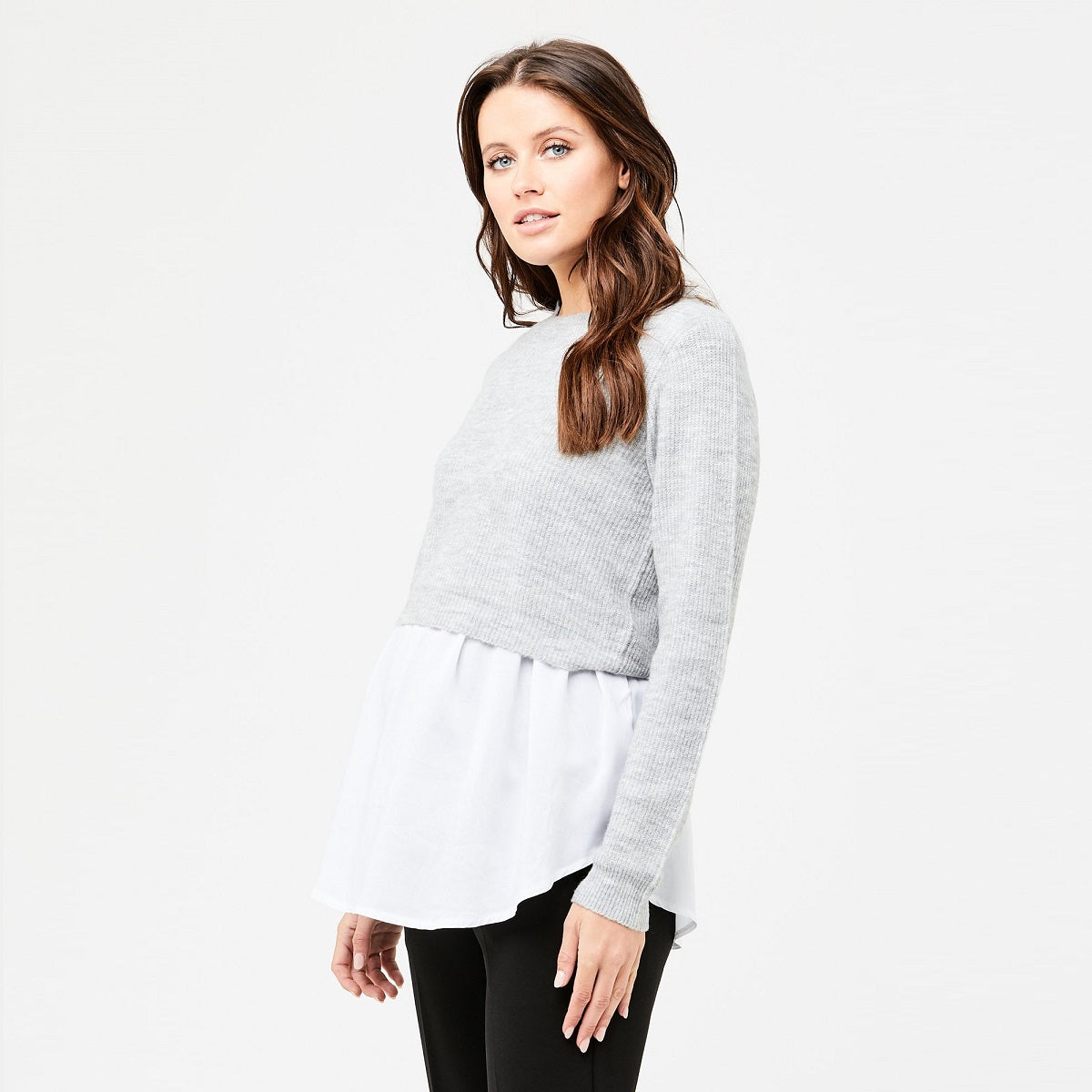 Grey Mandy Detachable Nursing Knit