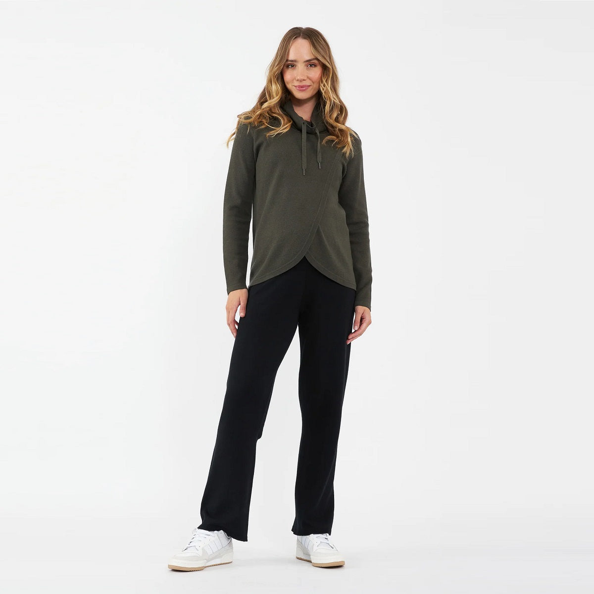 Khaki Cassie Cross Over Nursing Knit