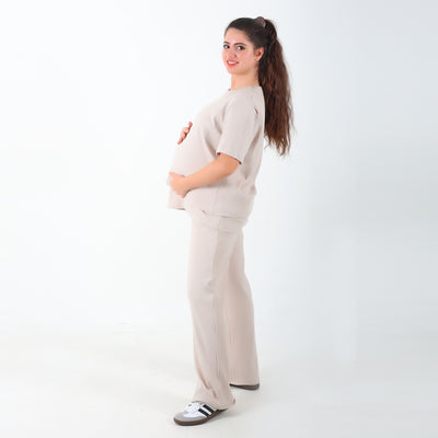 Beige Cherry Stripe Suit