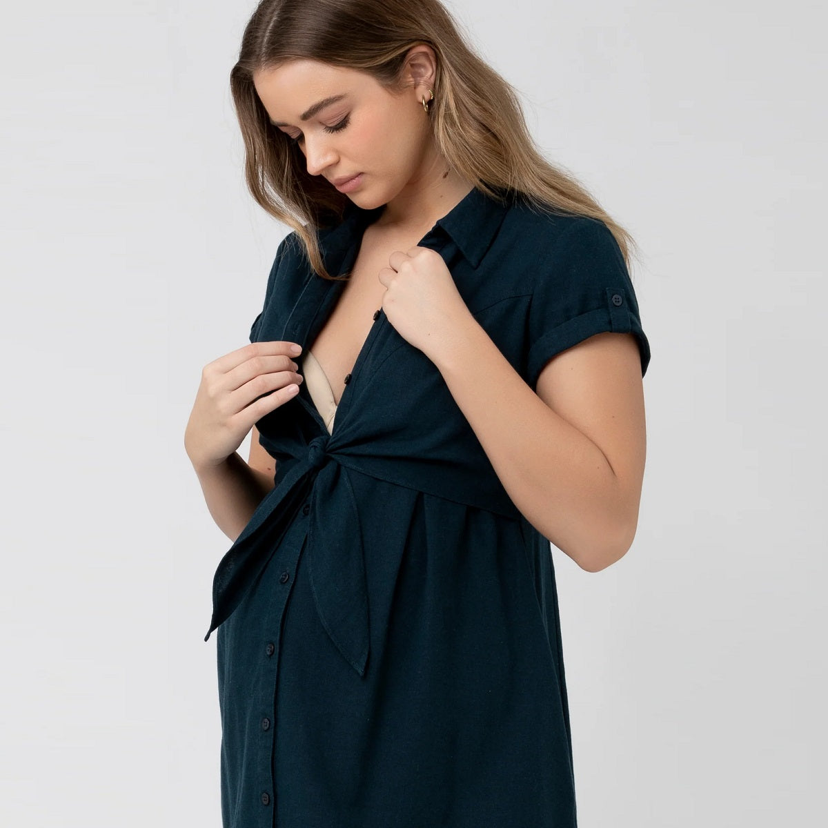Biro Colette Tie Up Linen Dress
