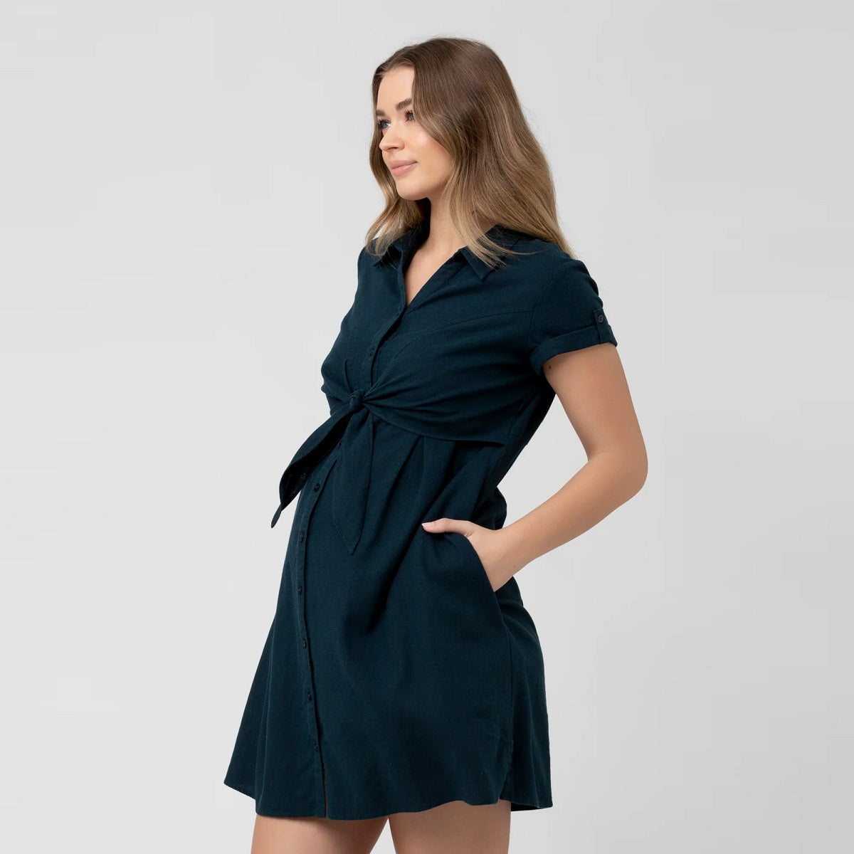 Biro Colette Tie Up Linen Dress