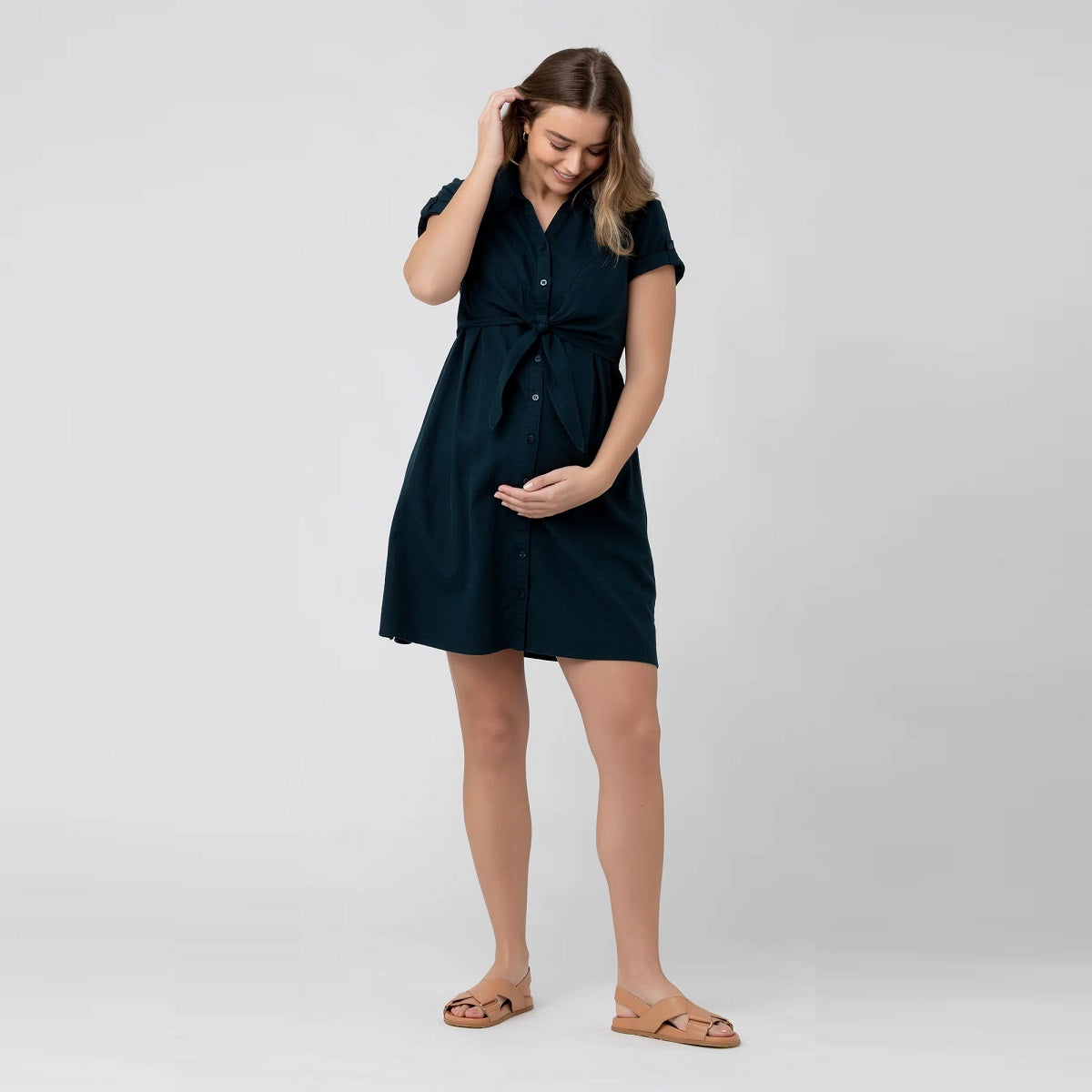Biro Colette Tie Up Linen Dress
