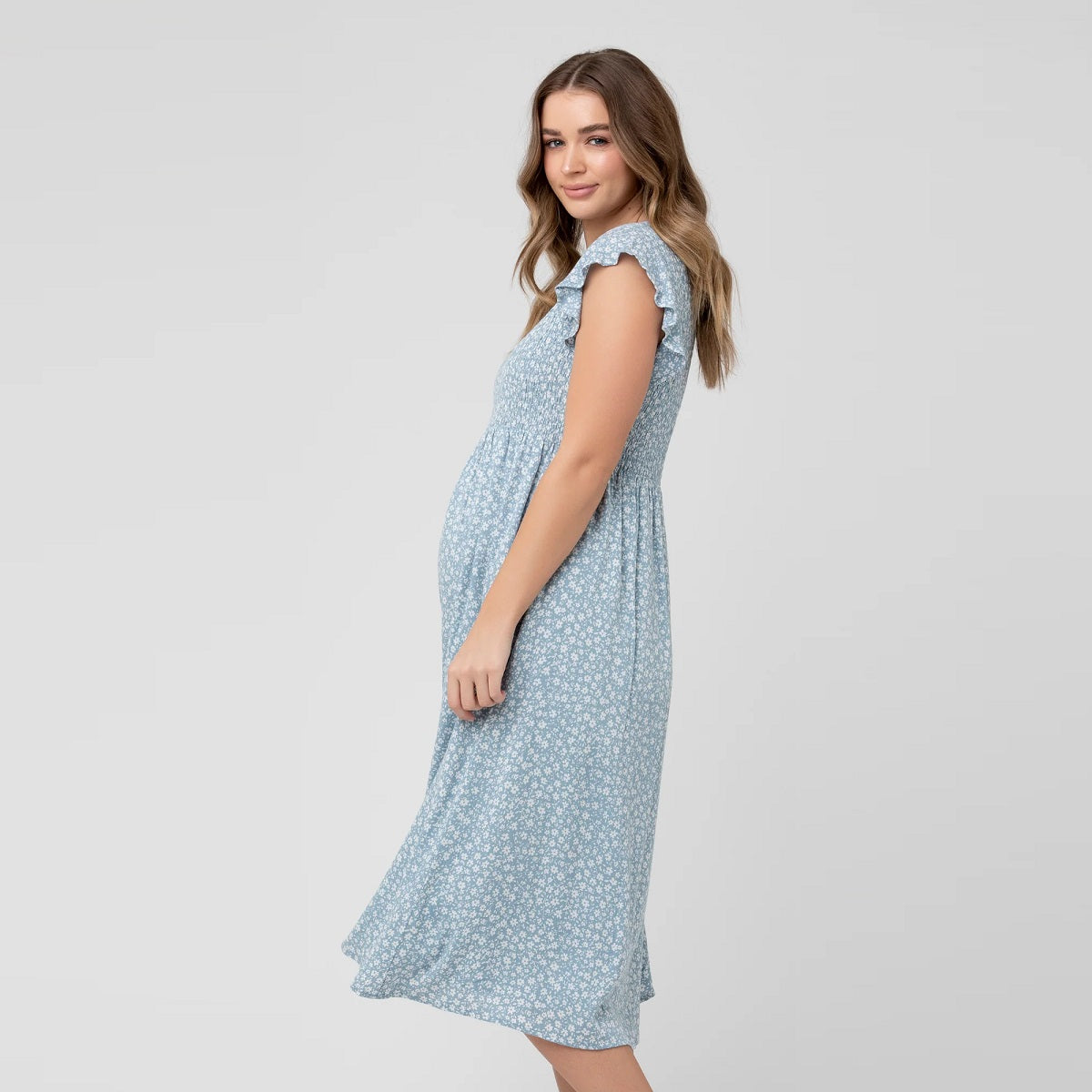 Petrol Ava Shirred Dress