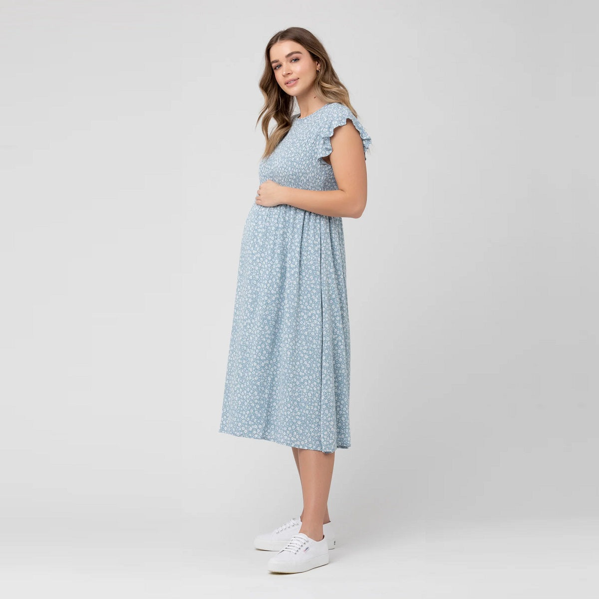 Petrol Ava Shirred Dress