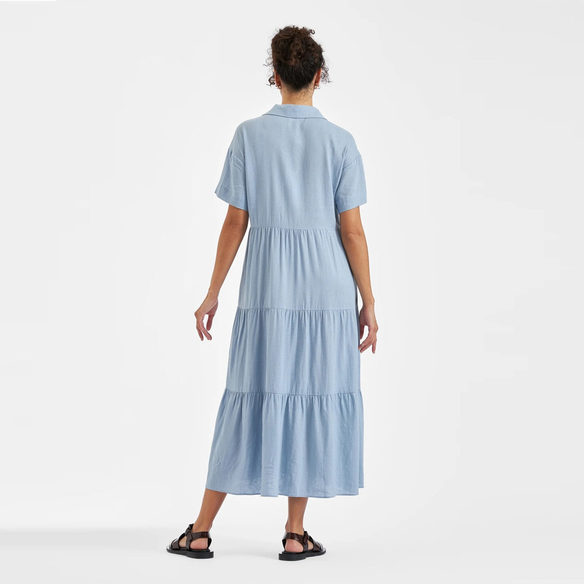 Pale Blue Macy Longline Linen Dress