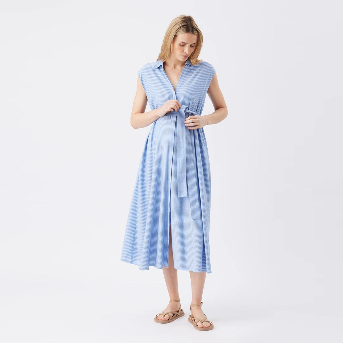 Blue Abby Stripe Shirt Dress