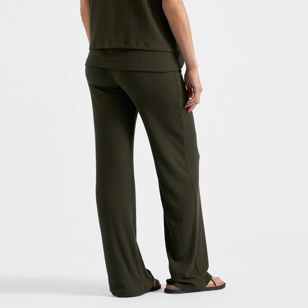 Khaki Cindy Rib Pant