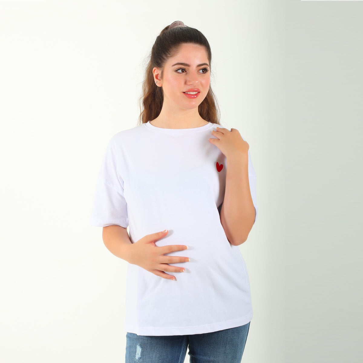MamaHeart White Short Sleeve Tee
