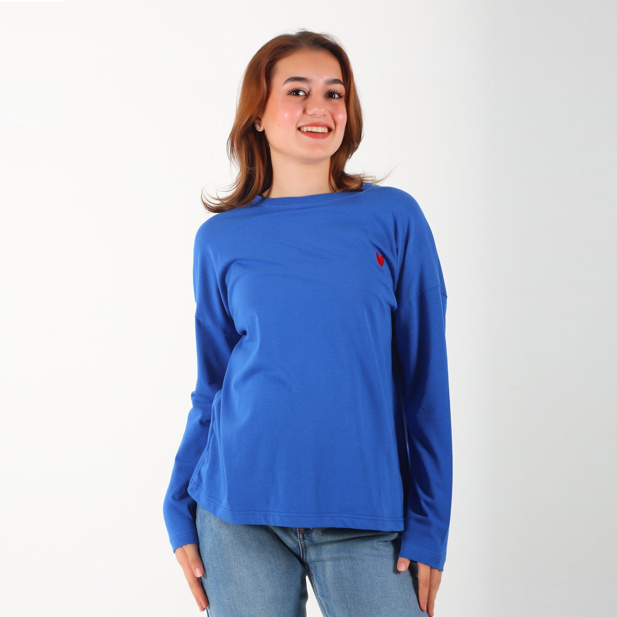 MamaHeart Sky Blue Long Sleeve Tee