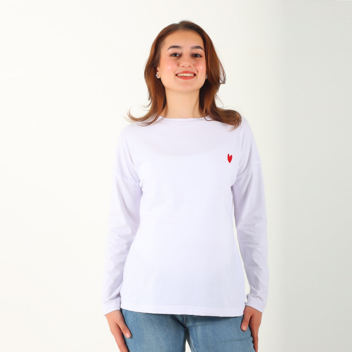 MamaHeart White Long Sleeve Tee