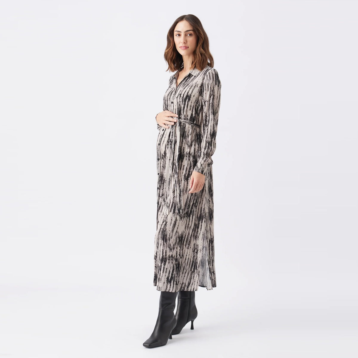 Natural Black Sylvia Shirt Dress