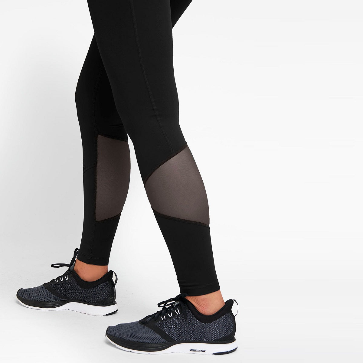 Black Mesh Panel Training Leggings