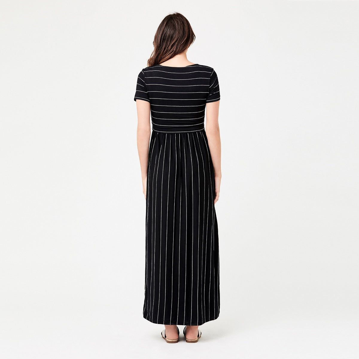 Black Maxi Crop Top Nursing Dress