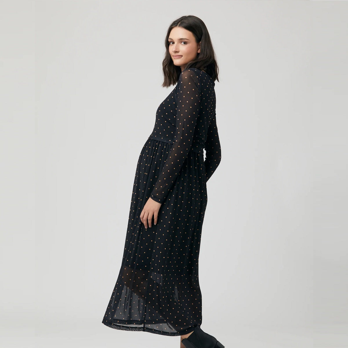 Black Dot Nursing Dress