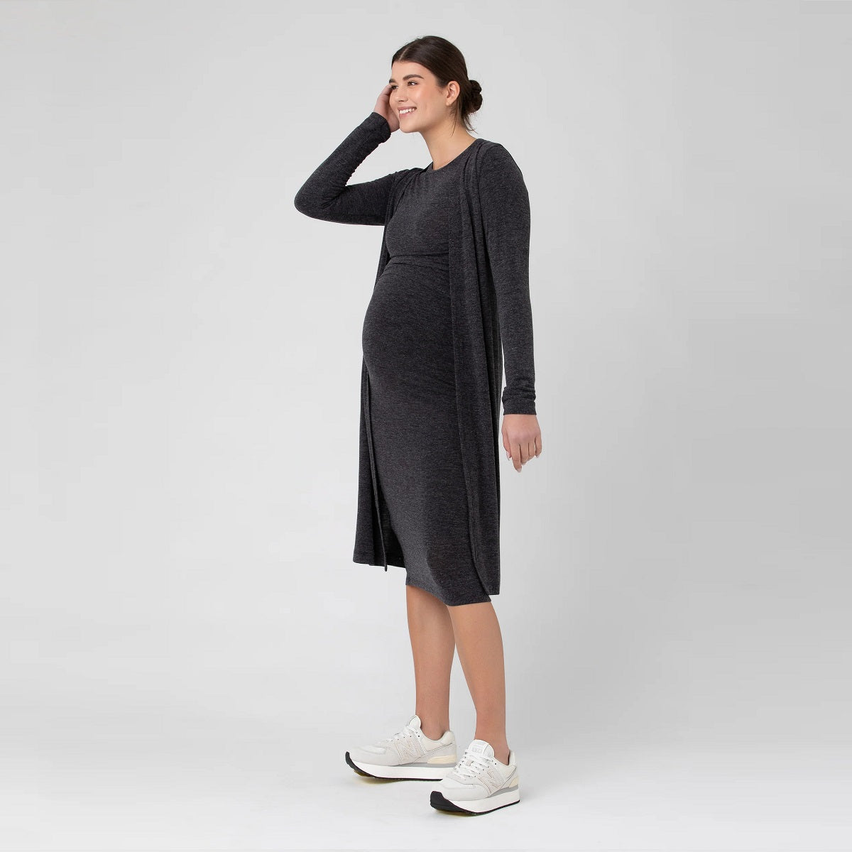 Dark Charcoal Nina Longline Cardigan