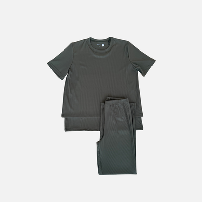 Olive Green Cherry Stripe Suit