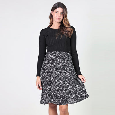 Black Flat Knit Dress