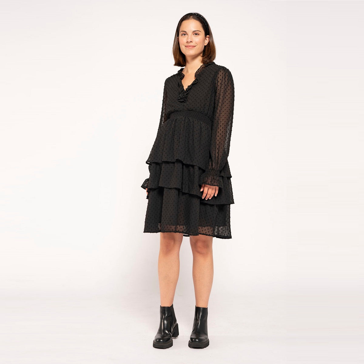 Black Plumetti Dress