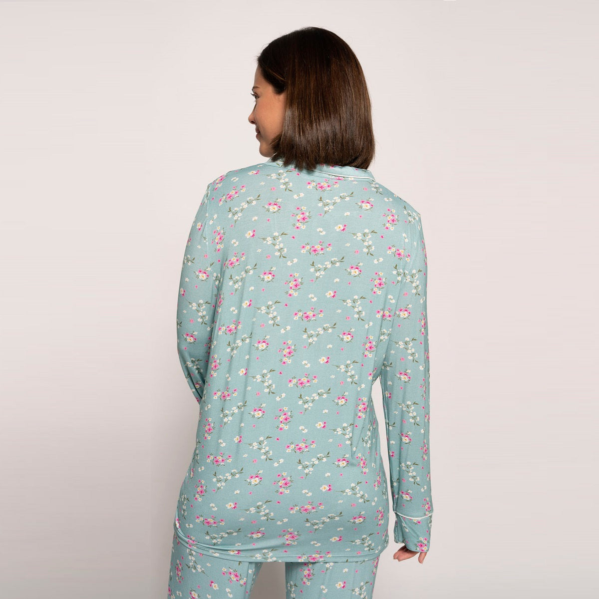 Turquoise Flowered Printed Pyjama