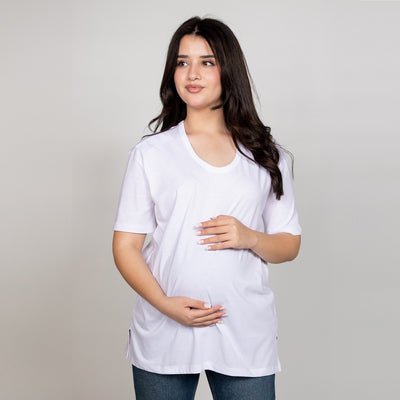 White Meeza Maternity T-Shirt