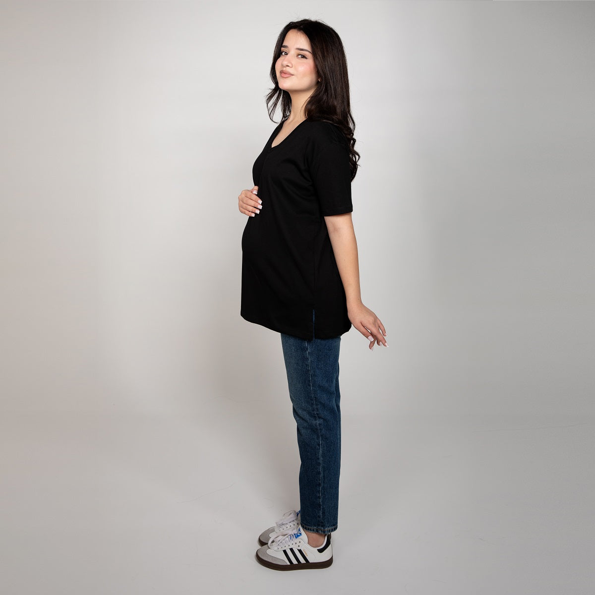 Black Meeza Maternity T-Shirt