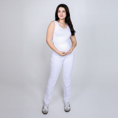 White Jimmy Straight Leg Pant