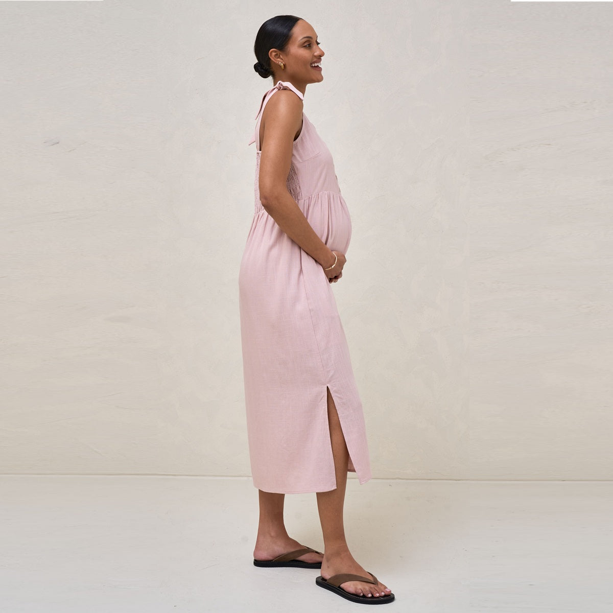Blush Breeze Along Midi Dress