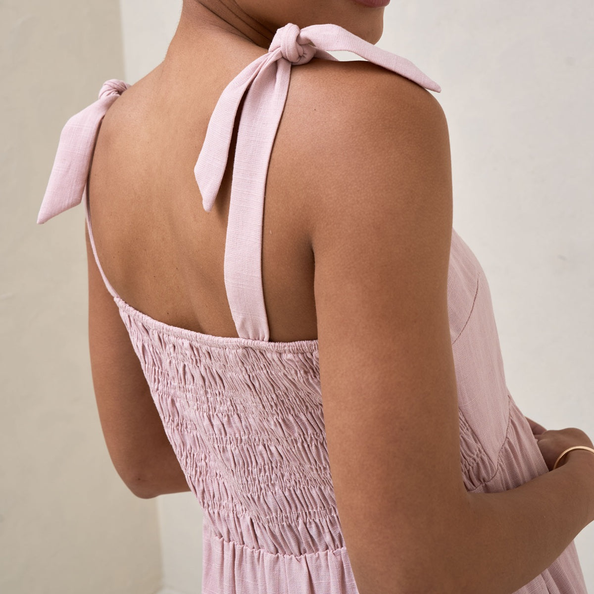 Blush Breeze Along Midi Dress