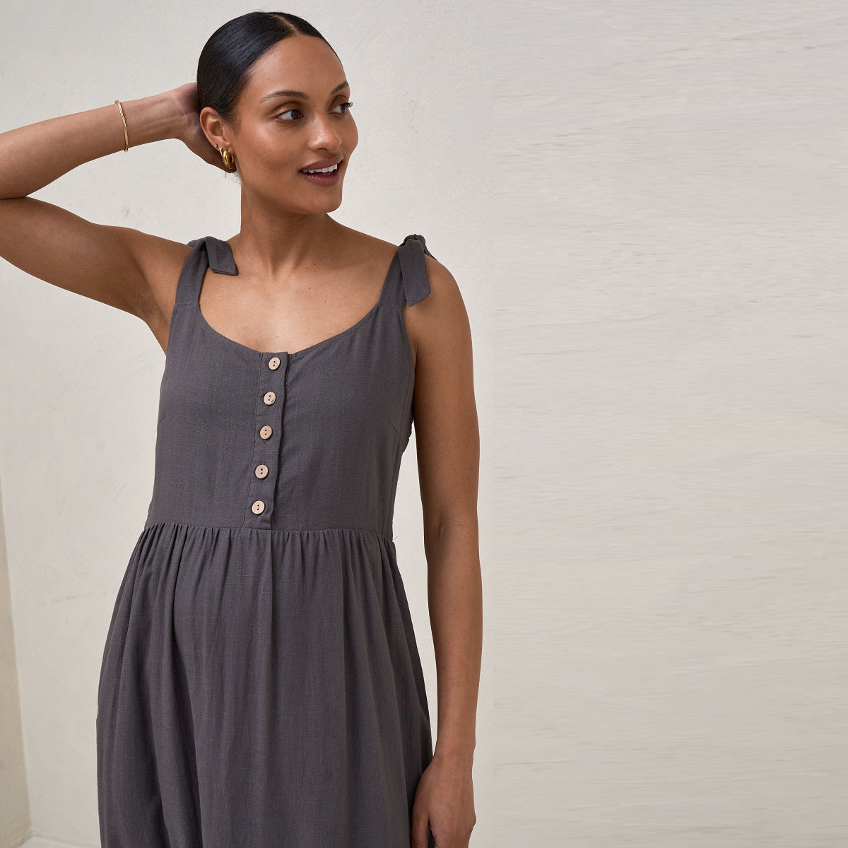 Slate Breeze Along Midi Dress