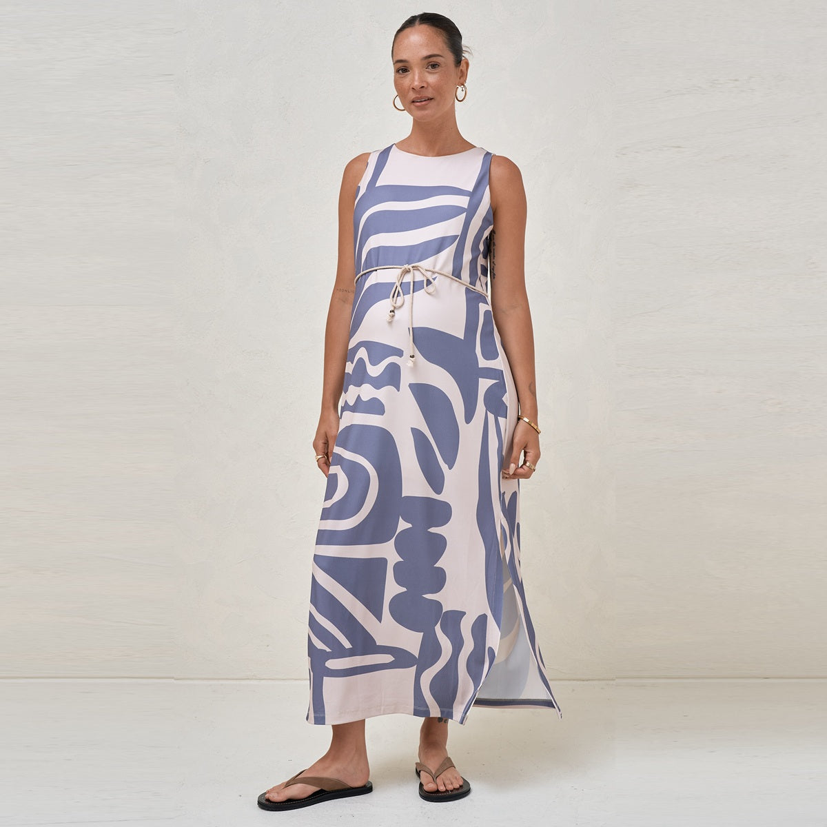 Blue Calibration Nursing Column Dress