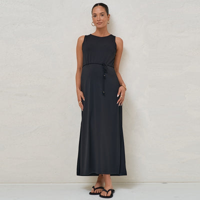 Black Calibration Nursing Column Dress
