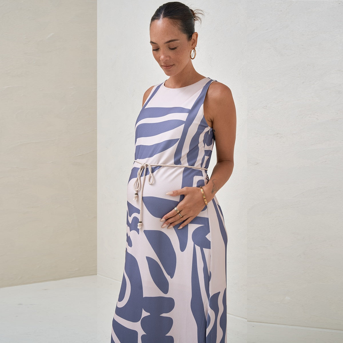 Blue Calibration Nursing Column Dress