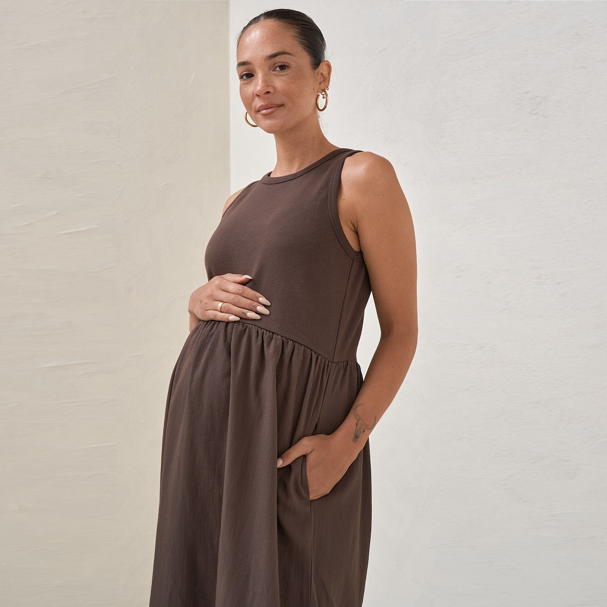 Chocolate Serenade Midi Dress