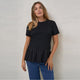 Black Bring It In Gathered Tee
