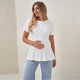 White Bring It In Gathered Tee