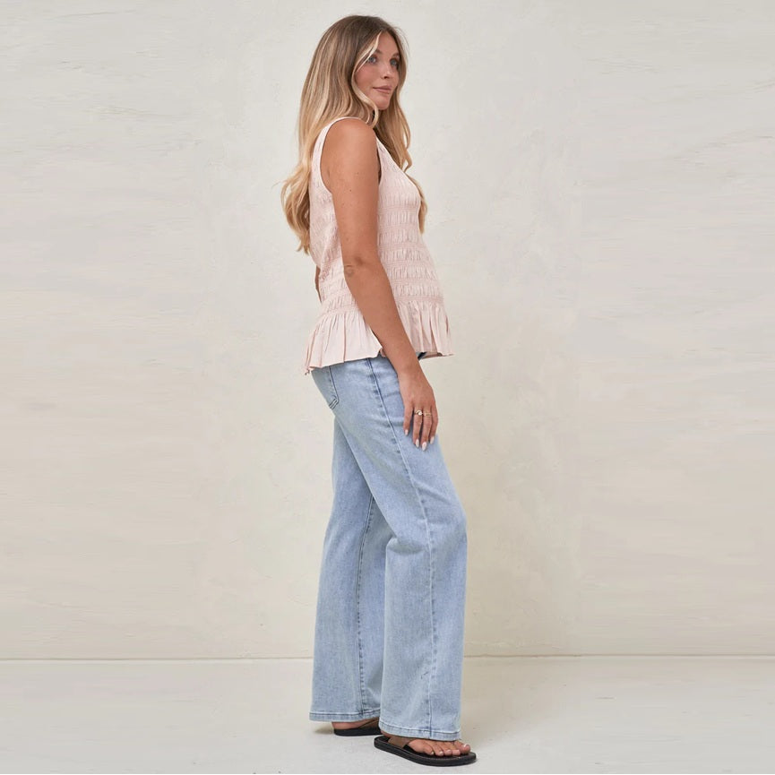 Pink Blurred Lines Gathered Top