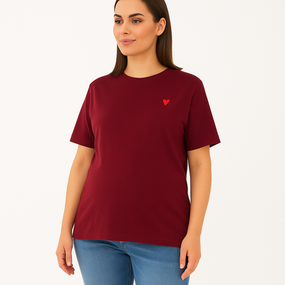 MamaHeart Maroon Short Sleeve Tee