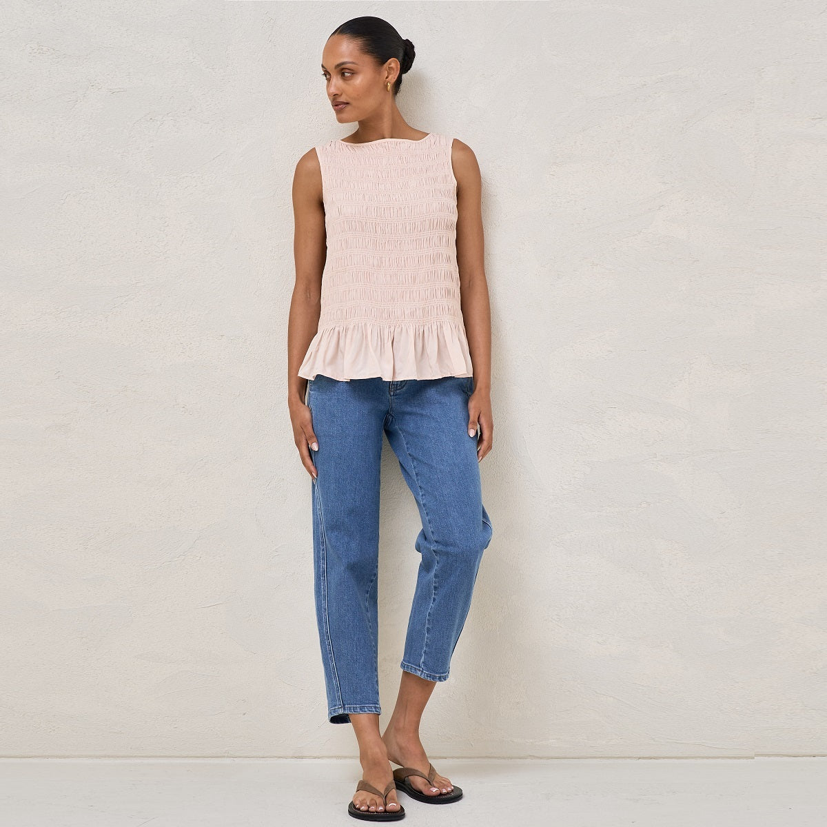 Pink Blurred Lines Gathered Top