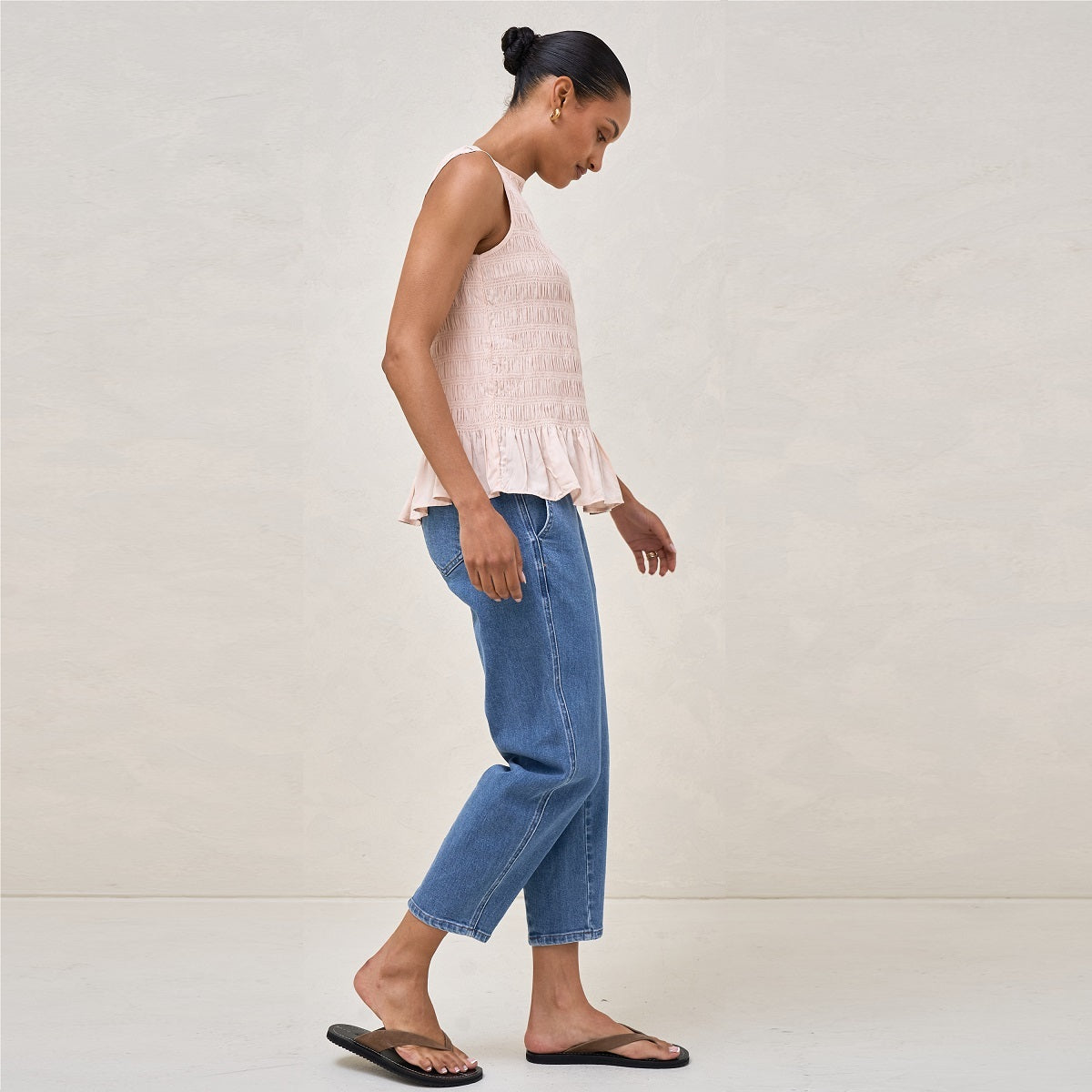 Pink Blurred Lines Gathered Top