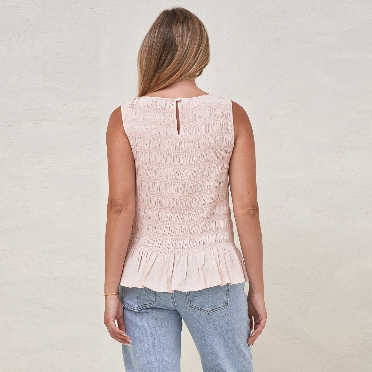 Pink Blurred Lines Gathered Top