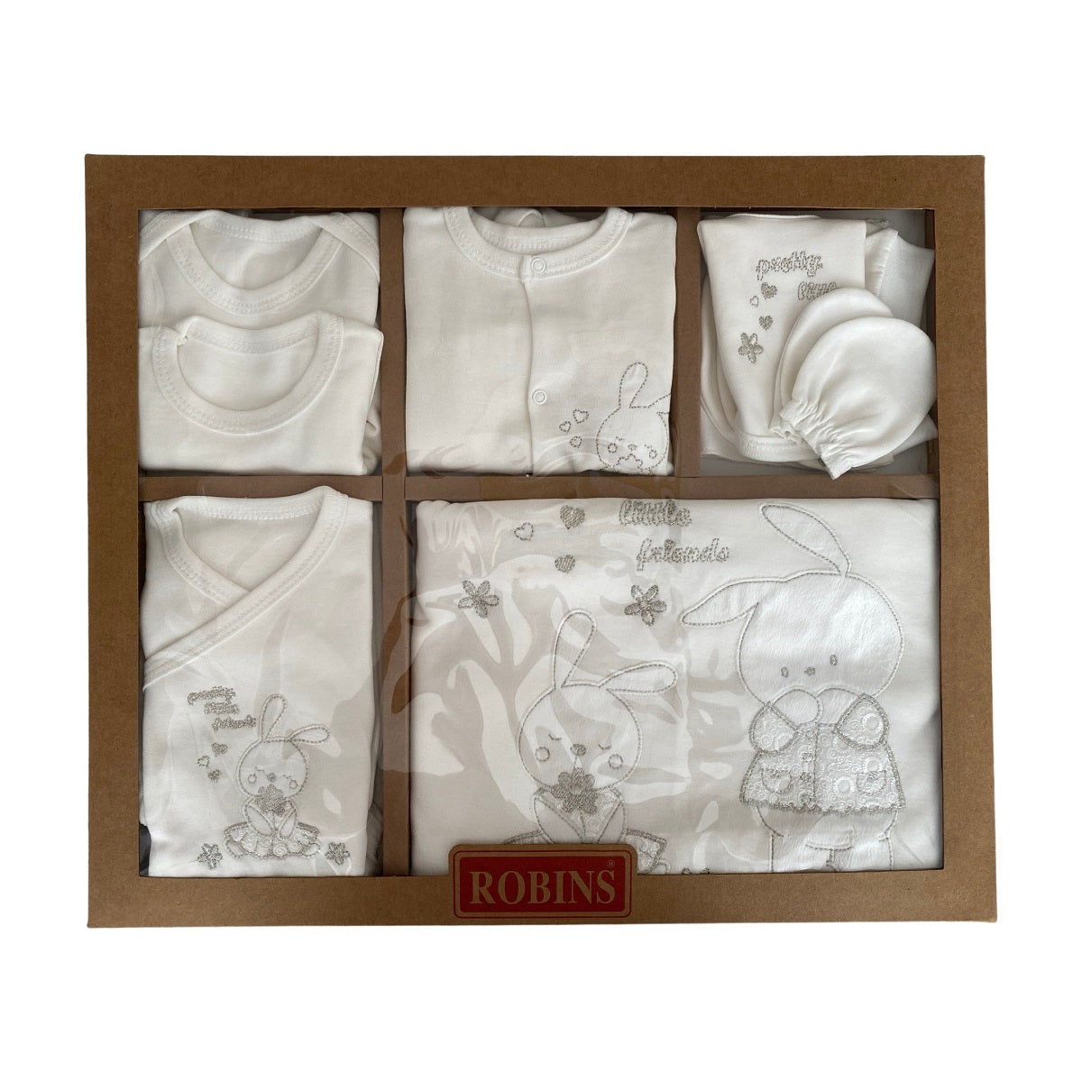 Robins White Newborn Set-10 pieces