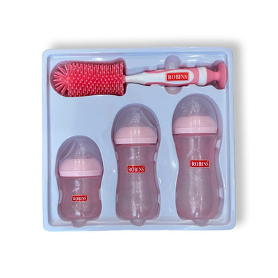 Robins Natural Feeding Pink Bottle Set