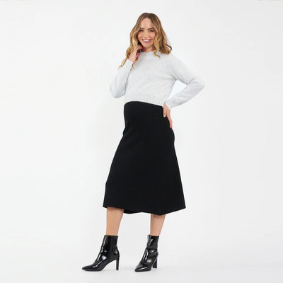 Black A-Line Knit Skirt