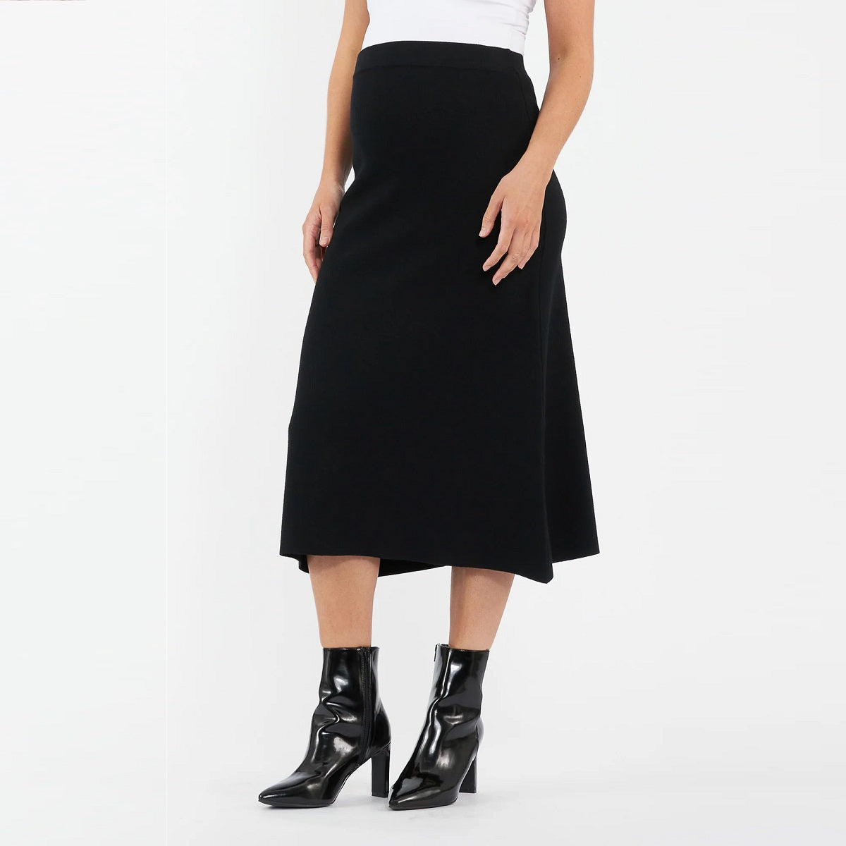 Black A-Line Knit Skirt