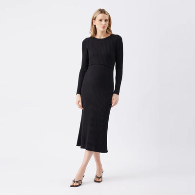 Black Eden Knit Nursing Dress
