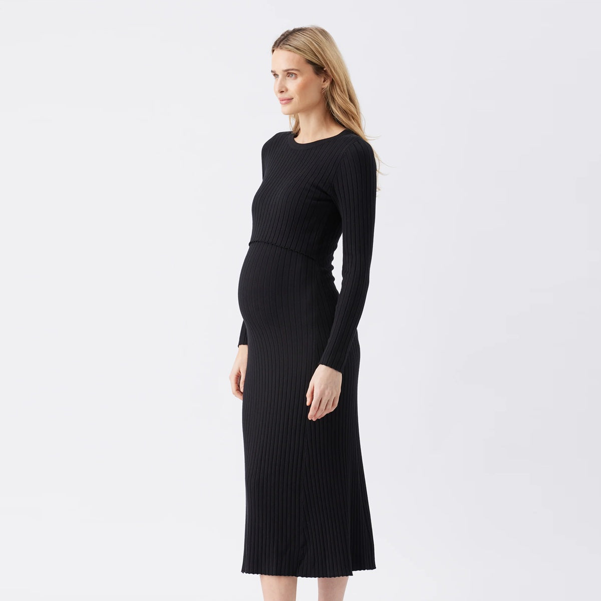 Black Eden Knit Nursing Dress