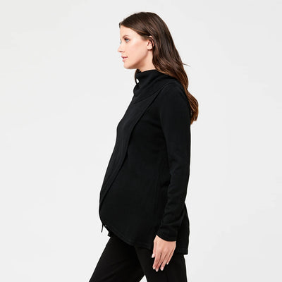 Black Cowl Neck Nursing Knit-